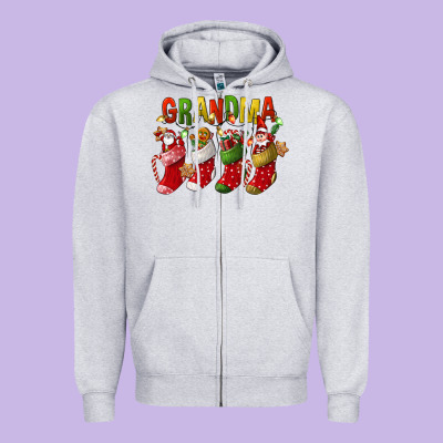 Christmas Grandma Zipper Hoodie Designed By Fadigitalartstudio