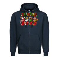 Navy christmas grandma Zipper Hoodie - FaDigitalArtStudio