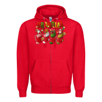Red christmas grandma Zipper Hoodie - FaDigitalArtStudio