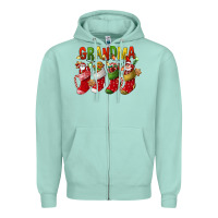 Seafoam christmas grandma Zipper Hoodie - FaDigitalArtStudio