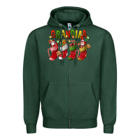 Sports Green christmas grandma Zipper Hoodie - FaDigitalArtStudio