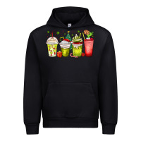 Black Christmas characters coffee cups Urban Hoodie - MaliasSmallBusiness