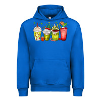 Cobalt Christmas characters coffee cups Urban Hoodie - MaliasSmallBusiness