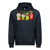 Navy Christmas characters coffee cups Urban Hoodie - MaliasSmallBusiness