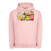 Pigment Salmon Christmas characters coffee cups Urban Hoodie - MaliasSmallBusiness