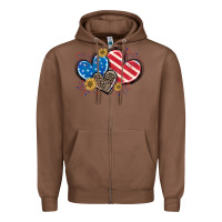 Chestnut American Flag heart Zipper Hoodie - CowGirlArtShop