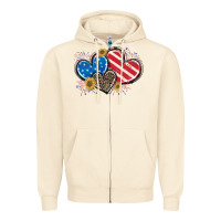 American Flag Heart Zipper Hoodie | Teevron