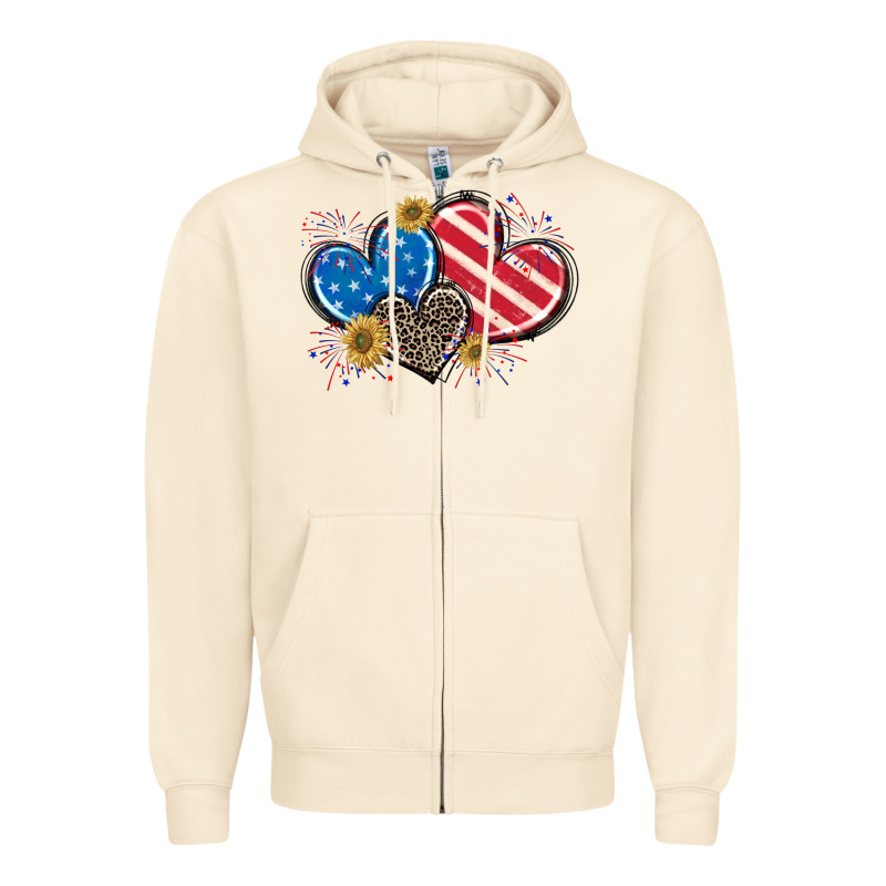 American Flag Heart Zipper Hoodie by CowGirlArtShop | Teevron