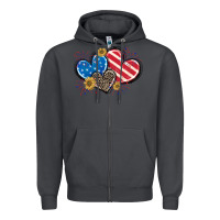 Smoke American Flag heart Zipper Hoodie - CowGirlArtShop