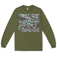 Army Green pink and turquoise cowhide and leopard Long Sleeve Tee - RanaPortraitStore