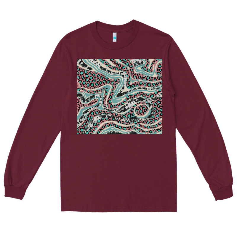 Pink And Turquoise Cowhide And Leopard Long Sleeve Tee by RanaPortraitStore | Teevron