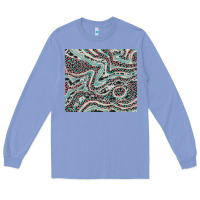 Colony Blue pink and turquoise cowhide and leopard Long Sleeve Tee - RanaPortraitStore