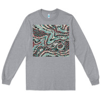 Heather Grey pink and turquoise cowhide and leopard Long Sleeve Tee - RanaPortraitStore