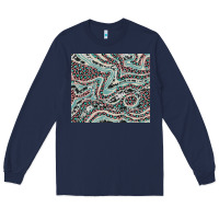 Navy pink and turquoise cowhide and leopard Long Sleeve Tee - RanaPortraitStore
