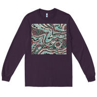 Plum pink and turquoise cowhide and leopard Long Sleeve Tee - RanaPortraitStore