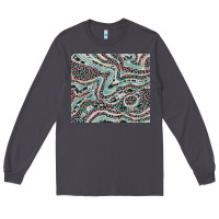 Smoke pink and turquoise cowhide and leopard Long Sleeve Tee - RanaPortraitStore