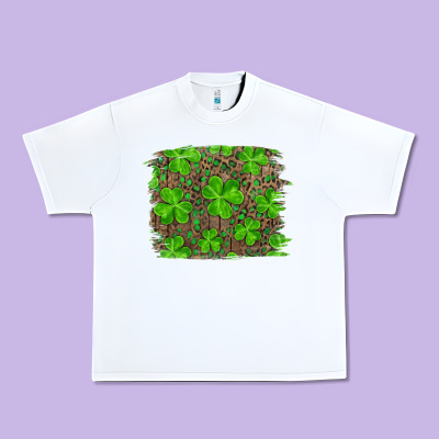 St Patricks Day Shamrock And Leopard Distressed Ba Urban Heavy Tee Designed By Ranaportraitstore