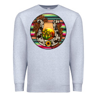 Heather Grey horseshoe circle Premium Sweatshirt - JahusDesignShop