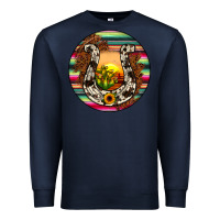 Navy horseshoe circle Premium Sweatshirt - JahusDesignShop
