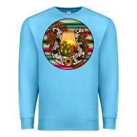 Ocean Blue horseshoe circle Premium Sweatshirt - JahusDesignShop