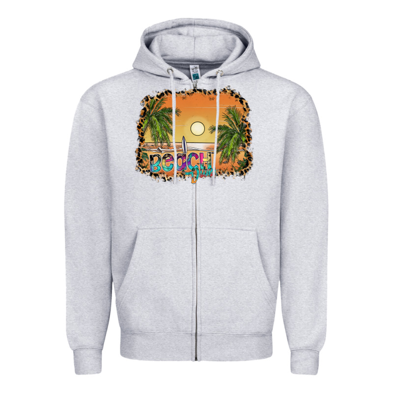 Beach Vibes Zipper Hoodie by SublimationCraftShop | Teevron