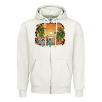 Oatmeal Heather beach vibes Zipper Hoodie - SublimationCraftShop