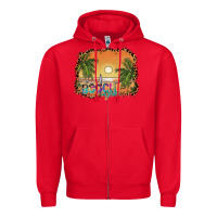 Red beach vibes Zipper Hoodie - SublimationCraftShop