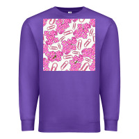 Purple floral school seamless pattern Premium Sweatshirt - BundleAndBundleShop