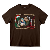 Chocolate Brown joy Christmas Heavy Core Tee - CowhideDigitalArt