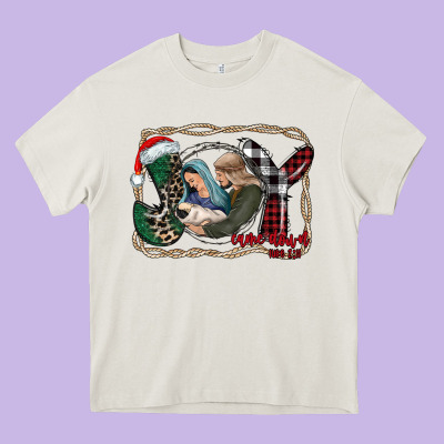 Joy Christmas Heavy Core Tee Designed By Cowhidedigitalart