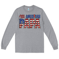 Heather Grey all American papa Long Sleeve Tee - Zillion Design Studio