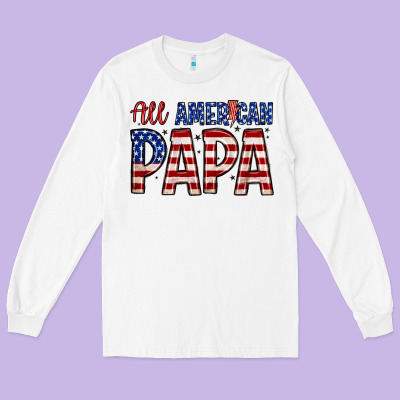 All American Papa Long Sleeve Tee Designed By Zillion Design Studio