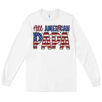 White all American papa Long Sleeve Tee - Zillion Design Studio