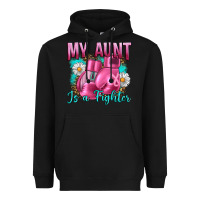 Black Breast Cancer My Aunt İs A Fighter Heavyweight Hoodie - Artiststas