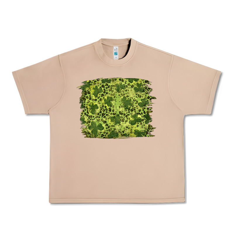 St Patricks Day Shamrock Leopard Background Urban Heavy Tee by RanaPortraitStore | Teevron