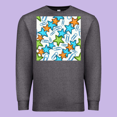 Stars School Seamless Pattern Premium Sweatshirt Designed By Bundleandbundleshop
