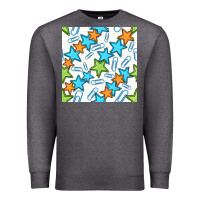 Charcoal Heather stars school seamless pattern Premium Sweatshirt - BundleAndBundleShop