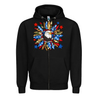 Black American flag sunflower Zipper Hoodie - Neo Western