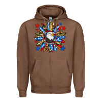 Chestnut American flag sunflower Zipper Hoodie - Neo Western