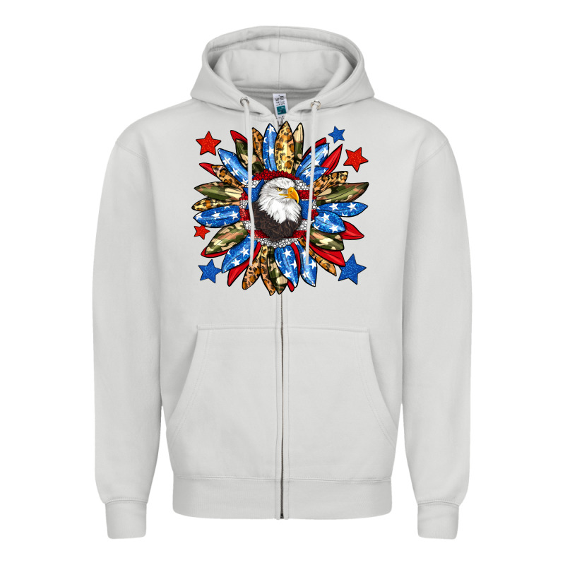 American Flag Sunflower Zipper Hoodie by Neo Western | Teevron