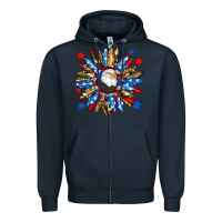 Navy American flag sunflower Zipper Hoodie - Neo Western