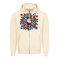 Sandshell American flag sunflower Zipper Hoodie - Neo Western
