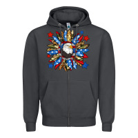 Smoke American flag sunflower Zipper Hoodie - Neo Western
