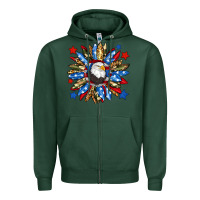 Sports Green American flag sunflower Zipper Hoodie - Neo Western
