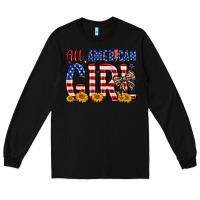 Black all american girl Long Sleeve Tee - Zillion Design Studio
