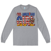 Heather Grey all american girl Long Sleeve Tee - Zillion Design Studio