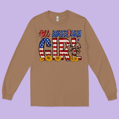 All American Girl Long Sleeve Tee Designed By Zillion Design Studio