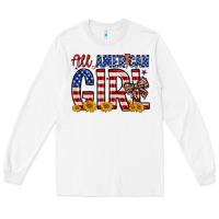 White all american girl Long Sleeve Tee - Zillion Design Studio