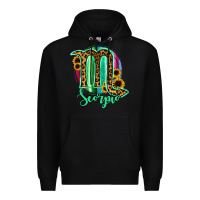 Black Scorpio Zodiac Sign Sunflower Leopard Serape Premium Hoodie - RanaPortraitStore