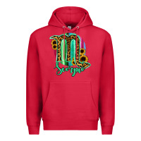 Cardinal Scorpio Zodiac Sign Sunflower Leopard Serape Premium Hoodie - RanaPortraitStore